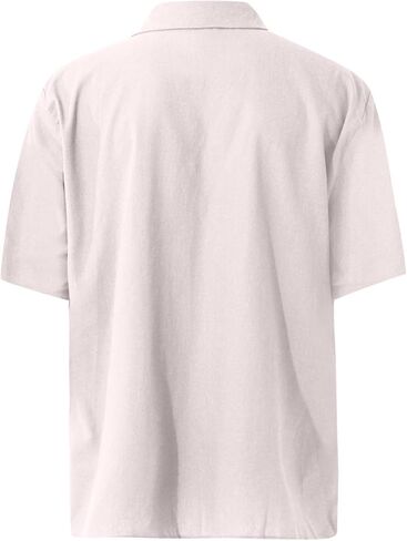 Ymosrh Mens Long Sleeve Shirt Men's Casual Cotton Linen Solid Color Shirts Loose Men Thermal Shirt Heavyweight in Saudi Arabia