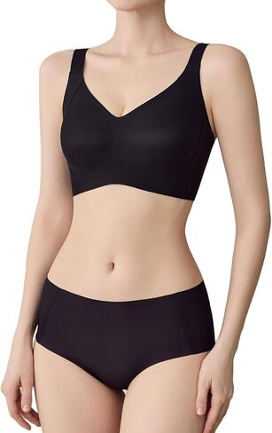Bra and Panty Set Push-Up and Sports, Seamless Breathable Wireless Underwear Lingerie, Comfortable Intimate for Everyday Wear in Saudi Arabia