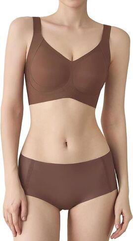 Bra and Panty Set Push-Up and Sports, Seamless Breathable Wireless Underwear Lingerie, Comfortable Intimate for Everyday Wear in Saudi Arabia