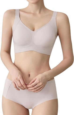 Bra and Panty Set Push-Up and Sports, Seamless Breathable Wireless Underwear Lingerie, Comfortable Intimate for Everyday Wear in Saudi Arabia