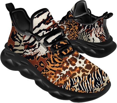 Ciadoon Leopard Shoes for Men Women Road Running Shoes Walking Tennis Sneakers Athletic Jogging Shoes Gifts for Boy Girl in Saudi Arabia