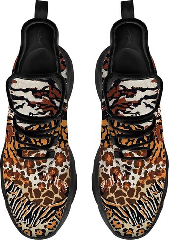 Ciadoon Leopard Shoes for Men Women Road Running Shoes Walking Tennis Sneakers Athletic Jogging Shoes Gifts for Boy Girl in Saudi Arabia