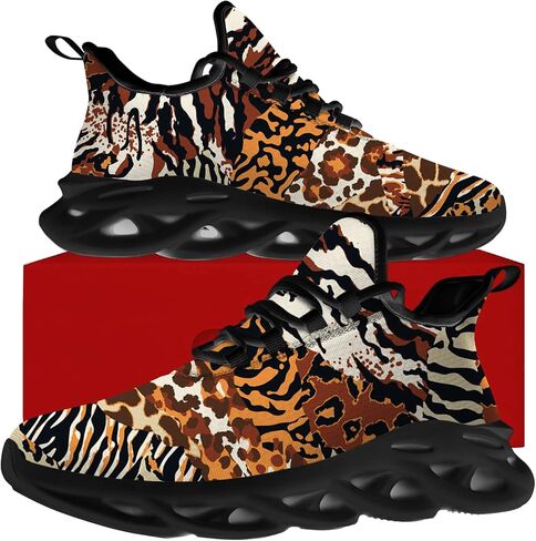 Ciadoon Leopard Shoes for Men Women Road Running Shoes Walking Tennis Sneakers Athletic Jogging Shoes Gifts for Boy Girl in Saudi Arabia