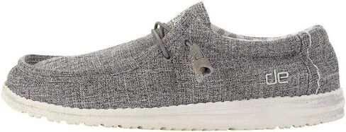 Hey Dude Men's Wally Linen Natural Grey Size 13 | Men’s Shoes | Men's Lace Up Loafers | Comfortable & Light-Weight in Saudi Arabia