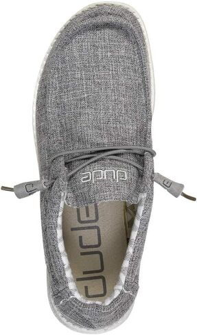 Hey Dude Men's Wally Linen Natural Grey Size 13 | Men’s Shoes | Men's Lace Up Loafers | Comfortable & Light-Weight in Saudi Arabia