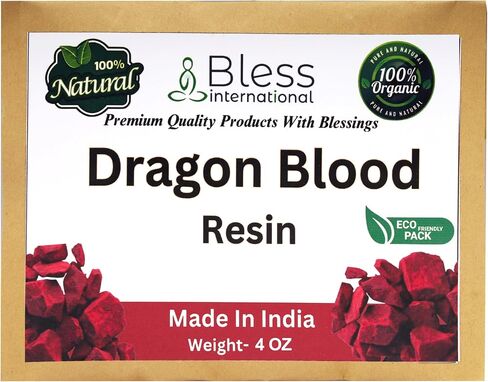 Bless International Premium Grade A Indian Dragon’s Blood Resin Dracaena Daemonorops Draco Sap 100% Pure Natural Organic Incense Sangre De Grado Gum Sacred Aroma for Yoga 0.25Lb-113.3-Grams-4-Ounce in Kuwait