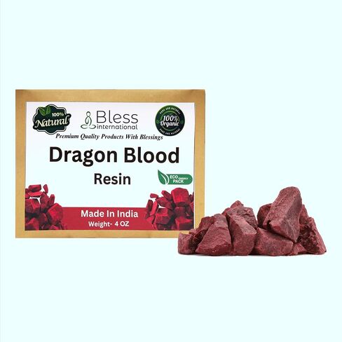 Bless International Premium Grade A Indian Dragon’s Blood Resin Dracaena Daemonorops Draco Sap 100% Pure Natural Organic Incense Sangre De Grado Gum Sacred Aroma for Yoga 0.25Lb-113.3-Grams-4-Ounce in Kuwait