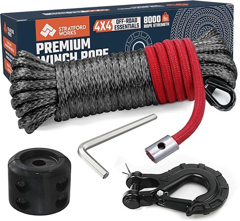 Synthetic Winch Rope ¼ inch x 50ft - Winch Cable Replacement with 8000 lbs Breaking Strength - Synthetic Rope Winch Cable for Off-Roader ATV UTV in Saudi Arabia