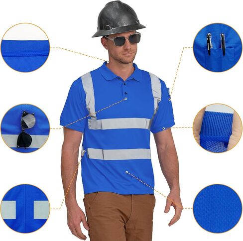 AYKRM High Visibility Security Polo Shirts neon Construction Work Shirts in Kuwait