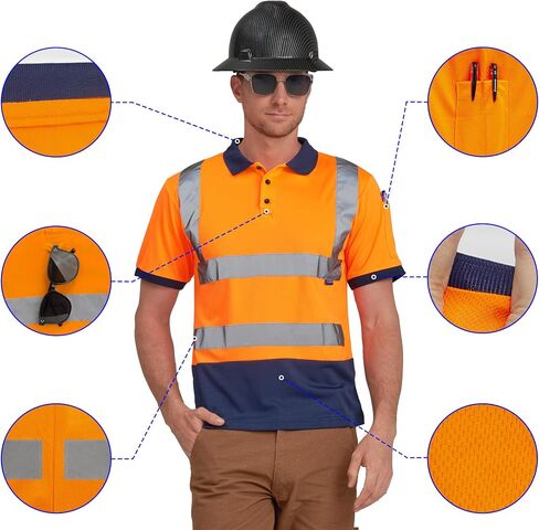 AYKRM High Visibility Security Polo Shirts neon Construction Work Shirts in Kuwait