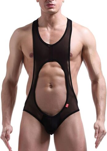 Metallic Body Chest Harness for Men Patent Leather Jockstrap Wrestling Singlet Leotard Butt-Flaunting Bodysuit in Saudi Arabia