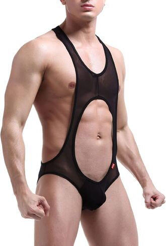 Metallic Body Chest Harness for Men Patent Leather Jockstrap Wrestling Singlet Leotard Butt-Flaunting Bodysuit in Saudi Arabia