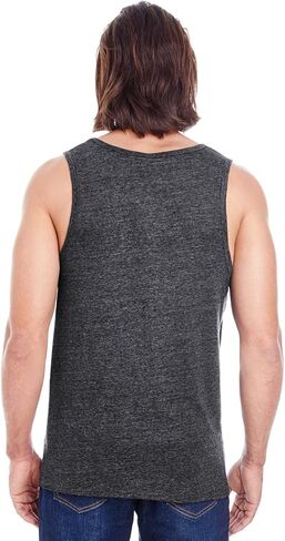 Threadfast Apparel Men's Triblend Tank, Black Triblend, X-Large in Kuwait