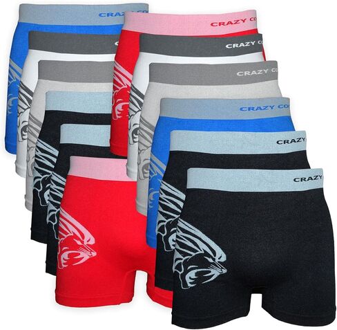 Crazy Cool Stretches Nylon Seamless Mens Boxer Briefs Underwear 12-Pack (Medium/Large, Americana-12Pack) in Saudi Arabia