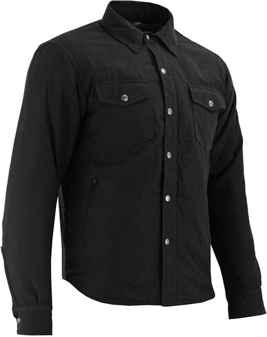 Men's Motorcycle Riding Flannel Shirt, Concealed Carry Jacket,CE Approved with Level 1 Protection Kevlar on Protected Areas in Saudi Arabia