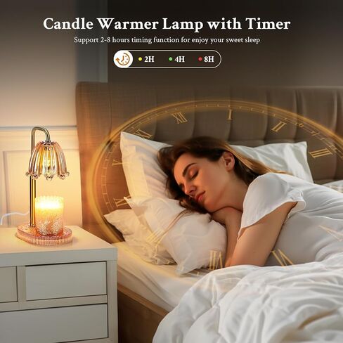 Candle Warmer Lamp with Timer Dimmer Adjustable Height,Electric Wax Melt Warmer with 2 Bulbs for Christmas Birthday Gifts, House Warming Gifts Mother's Day Gifts (Green) in Saudi Arabia