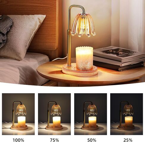 Candle Warmer Lamp with Timer Dimmer Adjustable Height,Electric Wax Melt Warmer with 2 Bulbs for Christmas Birthday Gifts, House Warming Gifts Mother's Day Gifts (Green) in Saudi Arabia
