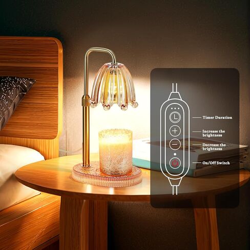 Candle Warmer Lamp with Timer Dimmer Adjustable Height,Electric Wax Melt Warmer with 2 Bulbs for Christmas Birthday Gifts, House Warming Gifts Mother's Day Gifts (Green) in Saudi Arabia