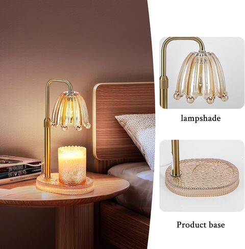 Candle Warmer Lamp with Timer Dimmer Adjustable Height,Electric Wax Melt Warmer with 2 Bulbs for Christmas Birthday Gifts, House Warming Gifts Mother's Day Gifts (Green) in Saudi Arabia