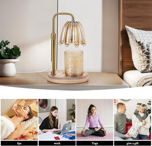 Candle Warmer Lamp with Timer Dimmer Adjustable Height,Electric Wax Melt Warmer with 2 Bulbs for Christmas Birthday Gifts, House Warming Gifts Mother's Day Gifts (Green) in Saudi Arabia