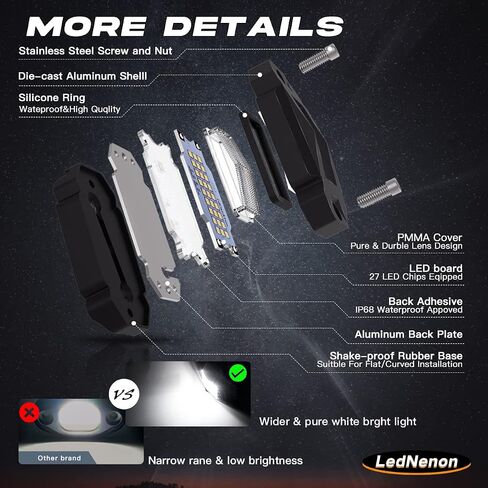 R2 LED White Rock Lights Kits 8PCS for Trucks UTV ATV SUV RZR Offroad Boat Car Plug and Play with Harness Switch Die-Cast Aluminum Waterproof Shockproof High Power Super Bright Rock Light in Saudi Arabia