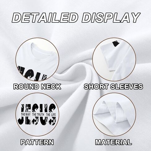 Christian Jesus Faith Shirts for Men God Religious Cross Bible Verse Inspirational Shirt Oversized Graphic Tees Tops in Saudi Arabia