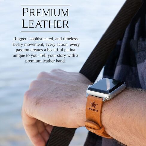 GAME TIME Dallas Cowboys Premium Leather Watch Band Compatible with Apple Watch in Saudi Arabia