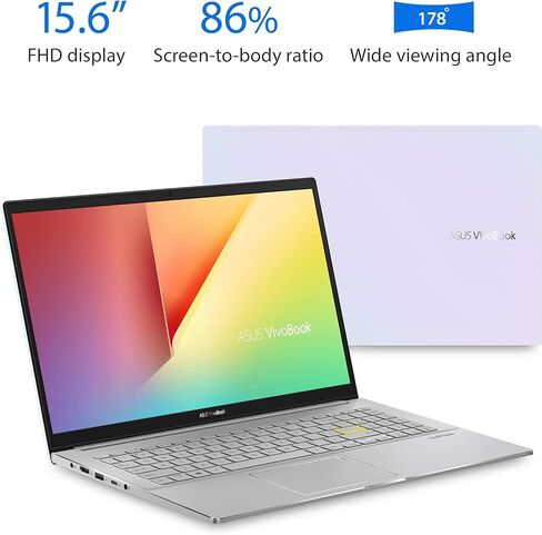 ASUS VivoBook S15 S533 Thin and Light Laptop, 15.6" FHD Display, Intel Core i7-1165G7 CPU, 16GB DDR4 RAM, 512GB PCIe SSD, Wi-Fi 6, Windows 11 Home, AI Noise-Cancellation, Indie Black, S533EA-DH74 in Kuwait
