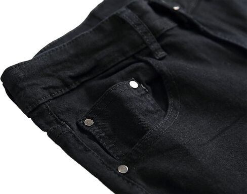 Andongnywell Men's Moto Biker Ripped Jeans Distressed Skinny Slim Fit Denim Pants Trousers with Zippers in Saudi Arabia