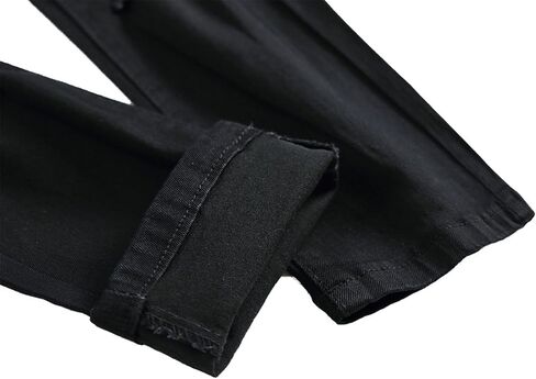 Andongnywell Men's Moto Biker Ripped Jeans Distressed Skinny Slim Fit Denim Pants Trousers with Zippers in Saudi Arabia