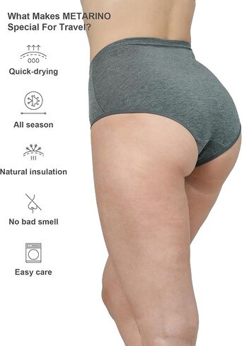 ملخصات ميرينو للسيدات الداخلية للسيدات عالية الخصر سراويل ميرينو وول وول سبورتس ملخصات نشطة 3 حزمة in Kuwait