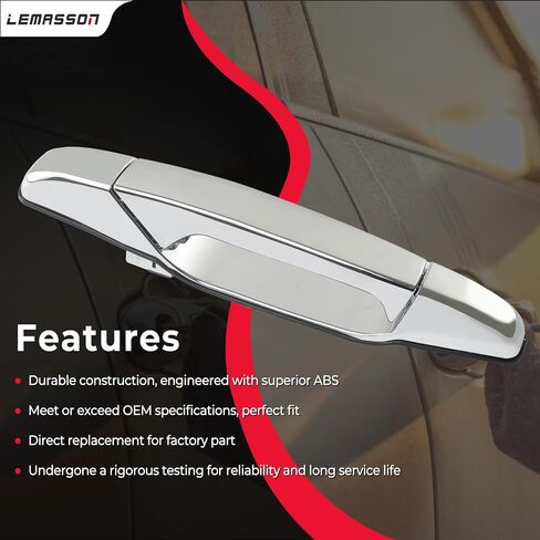 Black Exterior Door Handle Rear Left Driver Side Compatible with 2007-2014 Chevy Silverado Suburban Avalanche Tahoe, GMC Sierra Yukon, Cadillac Escalade Replaces 22738725, 15915659, 25960521, 80105 in Kuwait