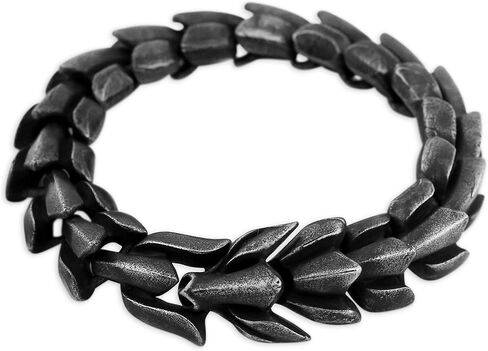 HAQUIL Viking Dragon Bracelet, Stainless Steel Ouroboros Jormungandr Link Chain Bracelet, Viking Jewelry Gift for Men in Saudi Arabia