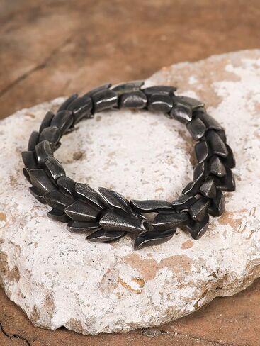 HAQUIL Viking Dragon Bracelet, Stainless Steel Ouroboros Jormungandr Link Chain Bracelet, Viking Jewelry Gift for Men in Saudi Arabia