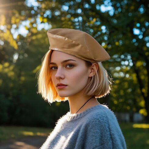 choyaxo Women PU Leather French Beret in Saudi Arabia