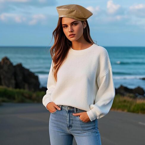 choyaxo Women PU Leather French Beret in Saudi Arabia