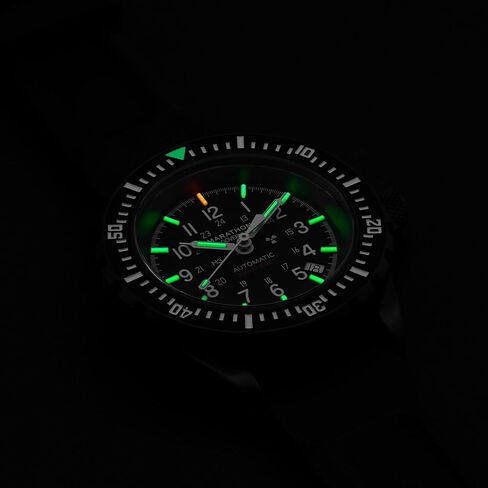 Marathon Anthracite 41mm Diver's Automatic (GSAR) Swiss Made Military Issue Milspec Watch with IP Black Stainless Steel (No Government Markings, Black Rubber Strap) in Saudi Arabia