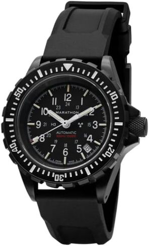 Marathon Anthracite 41mm Diver's Automatic (GSAR) Swiss Made Military Issue Milspec Watch with IP Black Stainless Steel (No Government Markings, Black Rubber Strap) in Kuwait