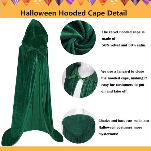 Unisex Adults Hooded Cloak Long Velvet Cape Halloween Cosplay Costumes in Saudi Arabia