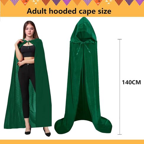 Unisex Adults Hooded Cloak Long Velvet Cape Halloween Cosplay Costumes in Saudi Arabia
