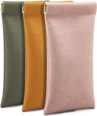 3 قطع من الجلد نظارة شمسية حقيبة نظارة شمسية ، حقيبة نظارات ناعمة in Kuwait