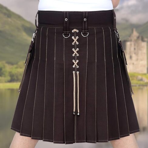 Scottish Modern Two Tone Cotton Utility Kilts for Men-Sports Utility Kilt-Wedding Kilt in Saudi Arabia
