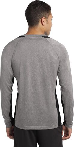 Sport Tek Men's Long Sleeve Heather Colorblock in Kuwait
