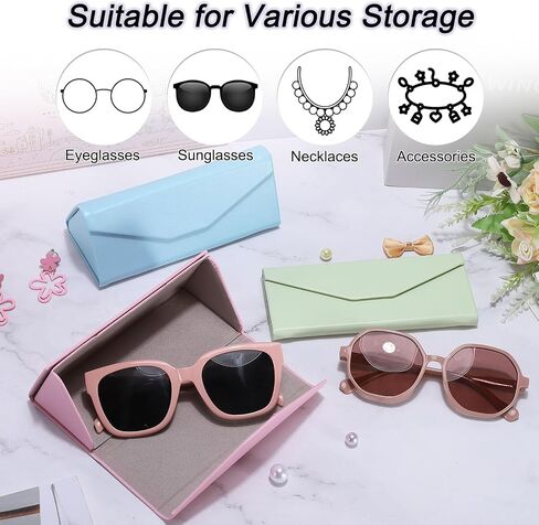 PATIKIL Foldable Glasses Case, Triangle Magnetic Sunglasses Organizer Case PU Leather Hard Eyeglass Case (1 Pcs) in Saudi Arabia