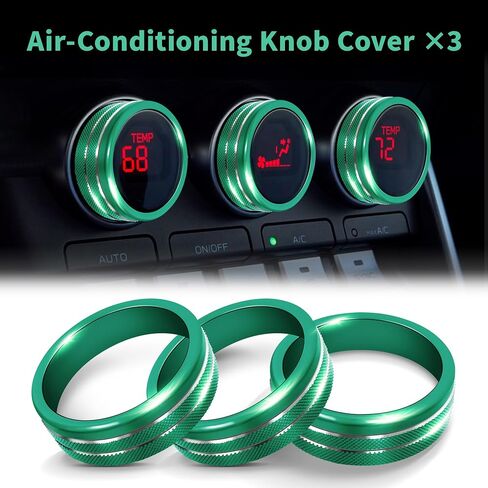 الملحقات الداخلية لـ Subaru Brz & Toyota GR86 2021 2022 2023 2024 2025 - A/C ، Tune ، غطاء مقبض مرآة الرؤية الخلفية ، حلقة زر البدء ، سبيكة الألومنيوم 7pcs/set (أخضر) in Kuwait