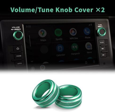 الملحقات الداخلية لـ Subaru Brz & Toyota GR86 2021 2022 2023 2024 2025 - A/C ، Tune ، غطاء مقبض مرآة الرؤية الخلفية ، حلقة زر البدء ، سبيكة الألومنيوم 7pcs/set (أخضر) in Kuwait