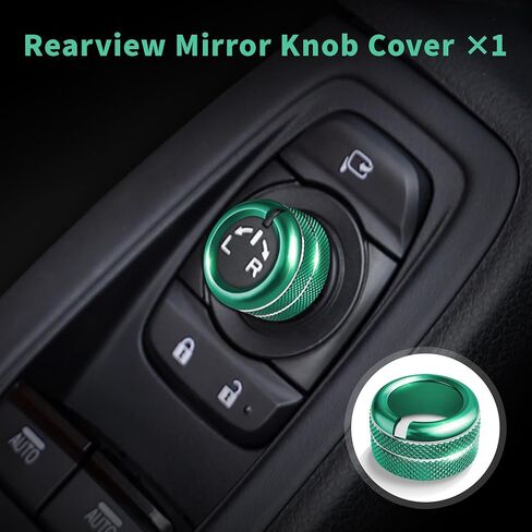 الملحقات الداخلية لـ Subaru Brz & Toyota GR86 2021 2022 2023 2024 2025 - A/C ، Tune ، غطاء مقبض مرآة الرؤية الخلفية ، حلقة زر البدء ، سبيكة الألومنيوم 7pcs/set (أخضر) in Kuwait
