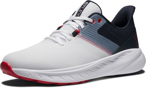 FootJoy Men's FJ Flex Golf Shoe, White/White/Tan, 11 X-Wide in Saudi Arabia