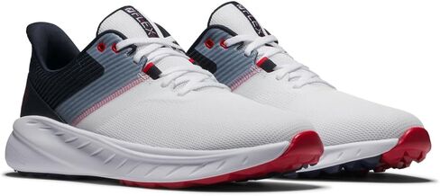 FootJoy Men's FJ Flex Golf Shoe, White/White/Tan, 11 X-Wide in Saudi Arabia