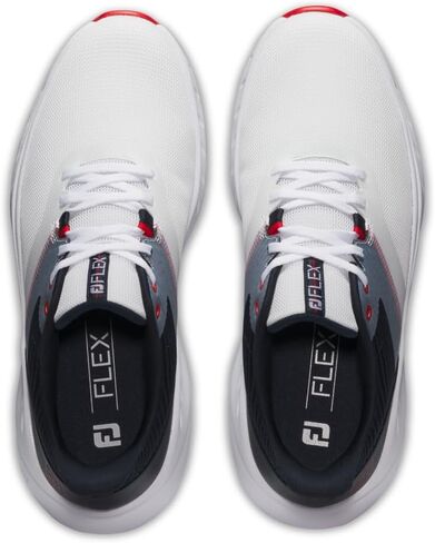 FootJoy Men's FJ Flex Golf Shoe, White/White/Tan, 11 X-Wide in Saudi Arabia
